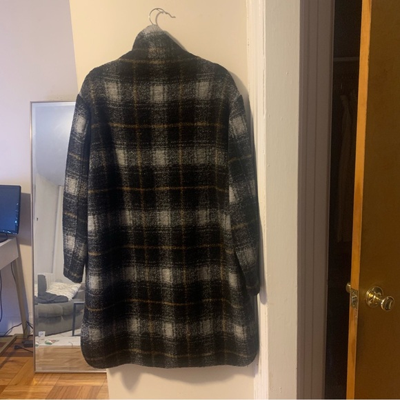 Isabel Marant Etoile Gabriel Plaid Wool Blend Coat - Picture 6 of 6